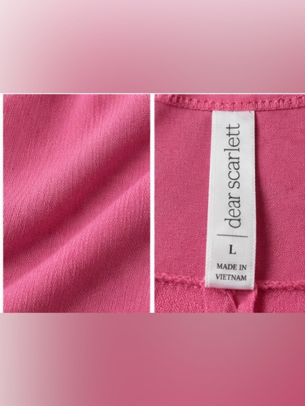 Dear Scarlett Pink Split V-Neck Roll-Tab Sleeve Tunic NWT - Picture 5 of 10